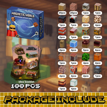 Magnetic Building Blocks Toy Storage Box Set Can Place Figures Magnet Cube Construction Brick Toys Gift for Boys Girls Children