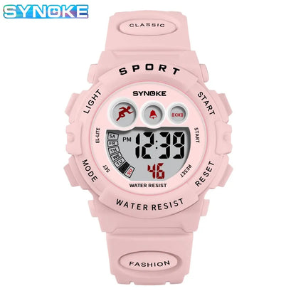 SYNOKE Student Sport Watches For Kids Colorful Electronic Watches Waterproof Clock Children Digital Watch For Boys Girls