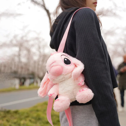 Lilo&Stitch Stitch Plush Backpack Blue Pink Cute Cartoon Skin Friendly Soft Outdoor Backpack Lightweight Children Birthday Gifts
