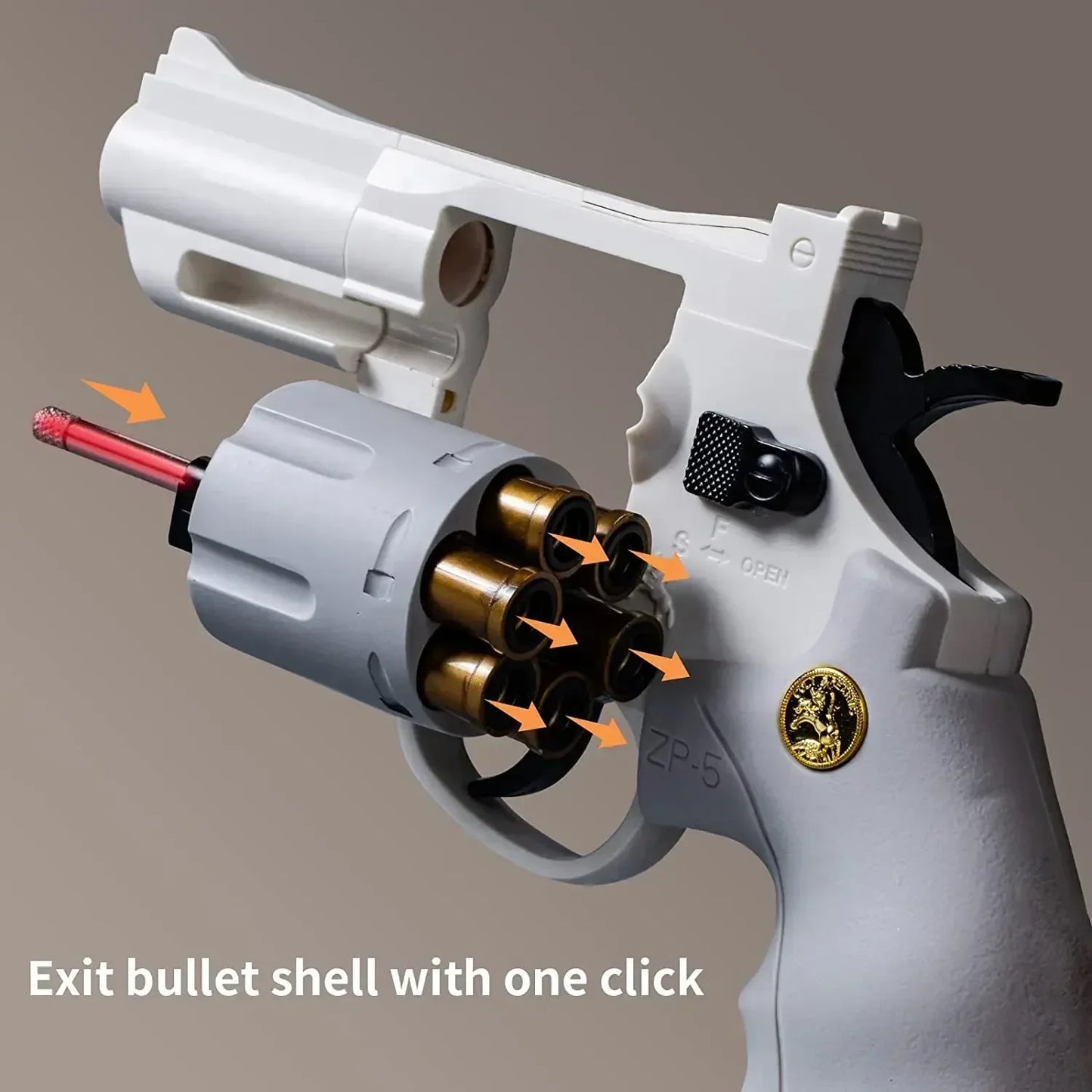 Continuous Firing ZP5 357 Revolver Launcher Pistol Soft Dart Bullet Toy Gun CS Outdoor Game Weapon for Kids Adult
