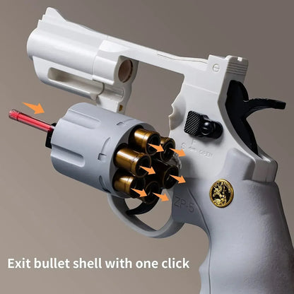 Continuous Firing ZP5 357 Revolver Launcher Pistol Soft Dart Bullet Toy Gun CS Outdoor Game Weapon for Kids Adult
