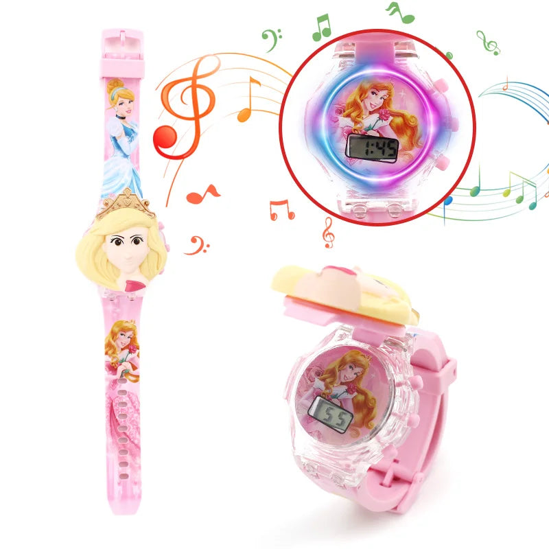 Luminous Cartoon Children's Watches Boys Colorful Flash Light with Music Super Hero Kids Watch Party Gift Wristwatch Clock