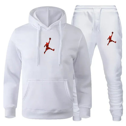2025 Autumn/Winter Men's jogging Fitness sportswear Set: Fashionable long-sleeved sweatshirt + casual pants 2-piece set