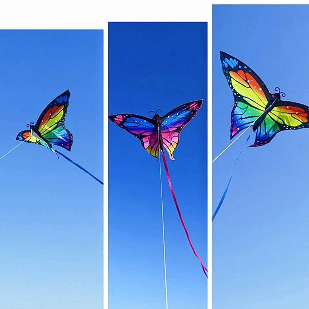 1.45m Colorful Butterfly Kite for Kids, Easy Steering & Stable Flight with String Line, Outdoor Sports Flying Toy