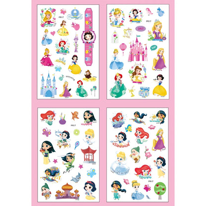 4Pcs/set Tattoo stickers Disney Stitch Princess Sofia Unicorn Frozen Action Cars Cartoon Sticker For Birthday Party Gift