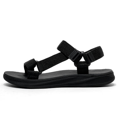 Black Men's Outdoor Casual Arch Support Sandals Anti-Slip Breathable Beach Holiday Sports Sandals for Summer Walking Size 40-45