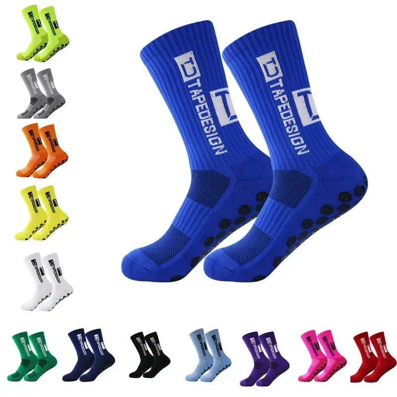 Professional Anti-slip Football Socks Men Women Non-slip Soccer Basketball Tennis Sport Socks Grip Cycling Riding Socks 1 Pair