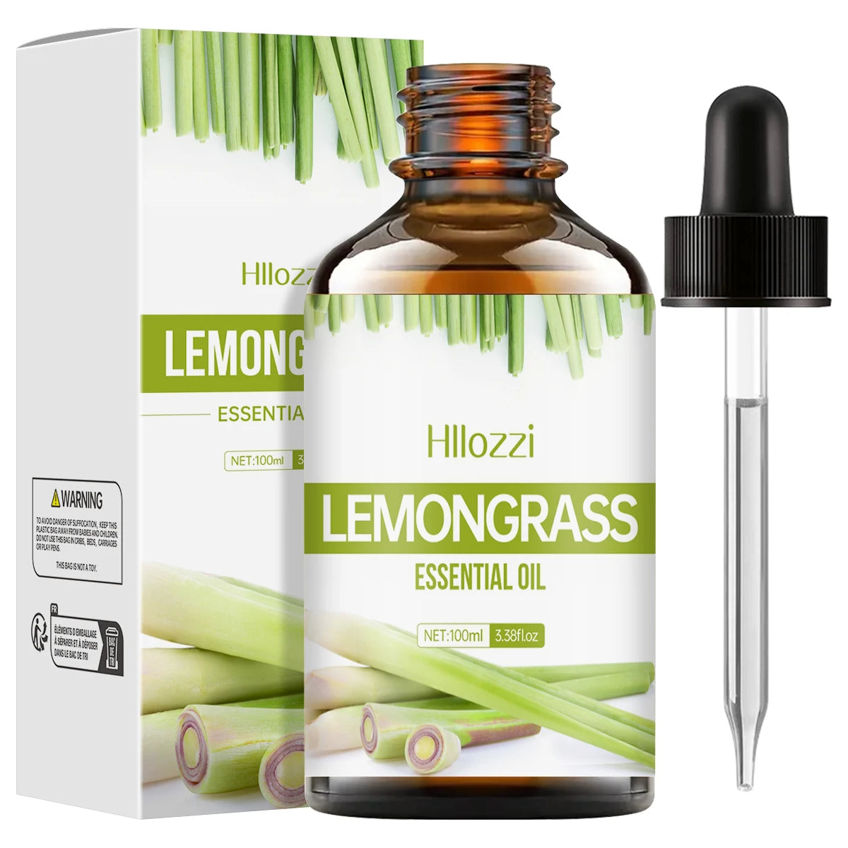 Lemongrass essential oil for hair and skin care, massage, diffuser humidifier, moisturizing massage oil for all skin types