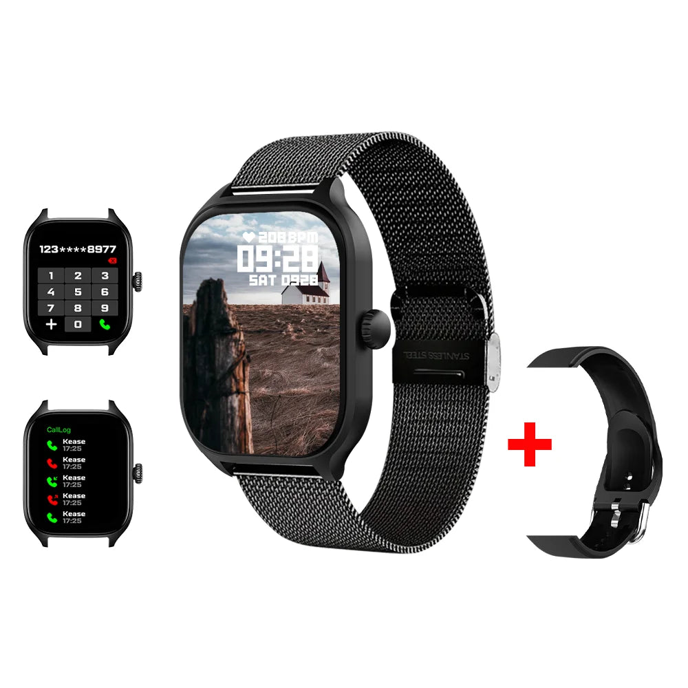 KESHUYOU H9 2025 Smart Watch 2.01-inch HD Display Receive Make Calls Message Preview Sport Mode Weather Forecast Smart Watch