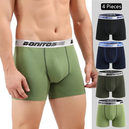 4pcs Boxer Shorts Men's Panties Homme Underpants Boxershorts Underwear for Man Cotton Male Couple Sexy Set Calecon Lot Soft Box