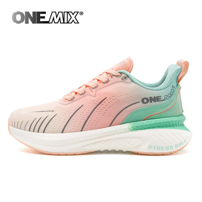 ONEMIX New Cushioning Running Shoes For Men Suitable Heavy Runners Lace Up Sports Women Non-slip Outdoor Athletic Male Sneakers