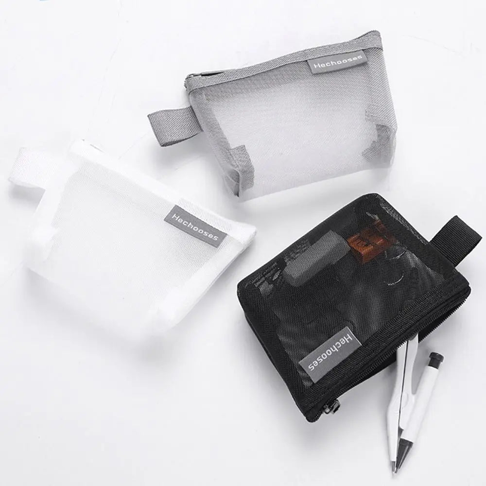 Mesh Coin Purse Key Lipstick Nylon Three-dimensional Coin Bag Small Item Storage Mini Cosmetic Bag Office