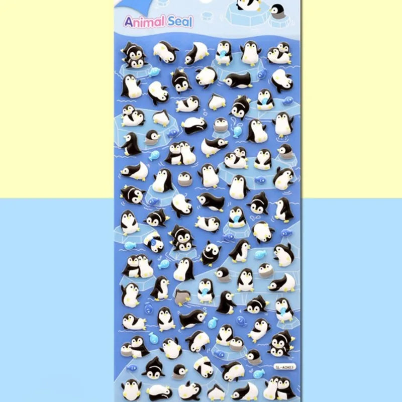 1Sheets Christmas 3D Puffy Bulk Stickers Cartoon Santa Claus Sticker DIY Scrapbook Decoration Funny Kids Classic Toy Gift random