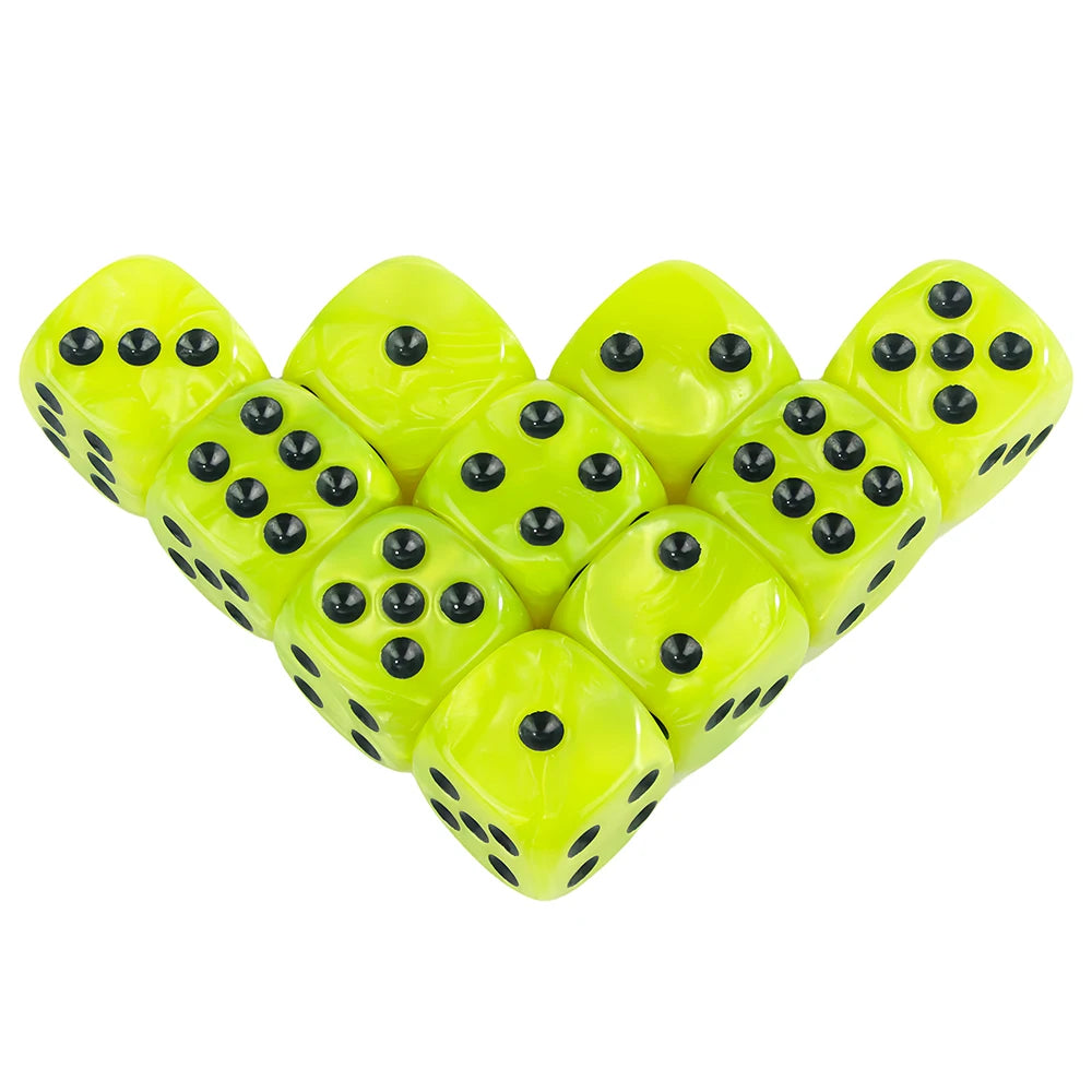 16MM Round Corner Game Dice Set 6-Sided Marble Acrylic Dices for  Tabletop Game Gambling Entertainment Party