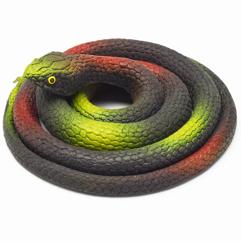 Soft Rubber Toy Snake Black Simulation Snake Realistic Halloween Garden Prank 80cm Prop Fake Snake Scary Intimidating Prank Toy