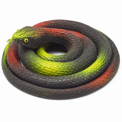 Soft Rubber Toy Snake Black Simulation Snake Realistic Halloween Garden Prank 80cm Prop Fake Snake Scary Intimidating Prank Toy