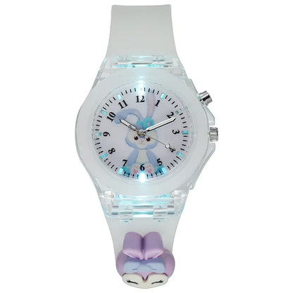 3D Mickey Children Watches Girls Color Light Source Silicone Minnie Kids Watch Ladies Quartz Clock Gifts Relogio Feminino