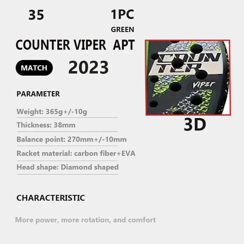 Professional Padel Tennis Racket Carbon Fibre Composite Diamond Shaped EVA Laminated Foam HPS Fengdong 3D SPIN Sports Racquet