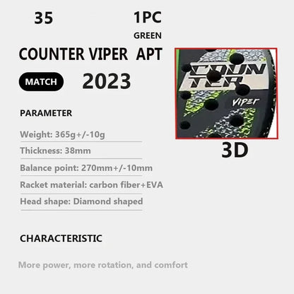 Professional Padel Tennis Racket Carbon Fibre Composite Diamond Shaped EVA Laminated Foam HPS Fengdong 3D SPIN Sports Racquet