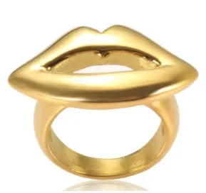 Shiny Crystal High End Non Tarnish Fashion Geometric Open Gold Plated Stainless Steel Rings for Women Wedding Ring Jewelry Gifts