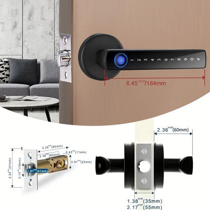 XSDTS M5 Tuya BLE Fingerprint Door Lock Digital Electronic Lock with Password/Key/IC Card/ Smartlife/ Tuya APP Unlock