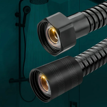 1pc Flexible Stainless Steel Shower Hose - 1.5m/2m/3m, Explosion-Proof with Electroplated Metal Finish, Easy Wall-Mount Installa