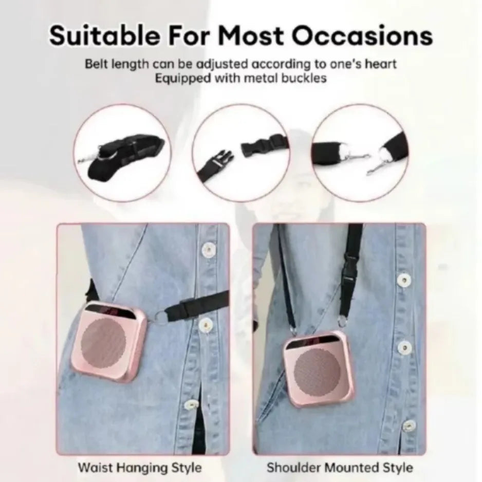 XIKCU Portable Voice Amplifier Megaphone Mini Audio Speaker With Microphone Rechargeable Ultralight Loudspeaker For Teachers