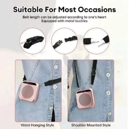 XIKCU Portable Voice Amplifier Megaphone Mini Audio Speaker With Microphone Rechargeable Ultralight Loudspeaker For Teachers