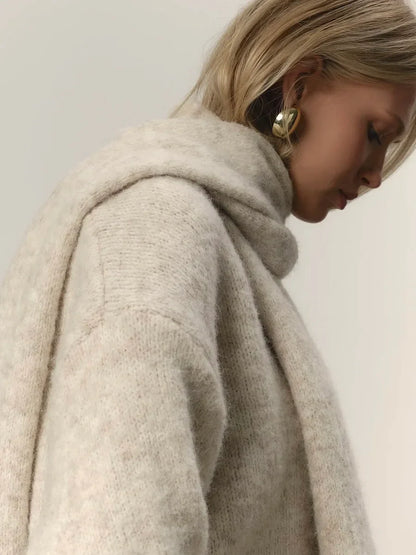 Hirsionsan 2025 New Soft Loose V Or O Neck Knitted Sweaters Women Winter Solid Female Pullovers Warm Basic Knitwear Jumper