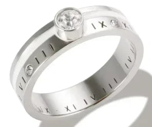 Shiny Crystal High End Non Tarnish Fashion Geometric Open Gold Plated Stainless Steel Rings for Women Wedding Ring Jewelry Gifts