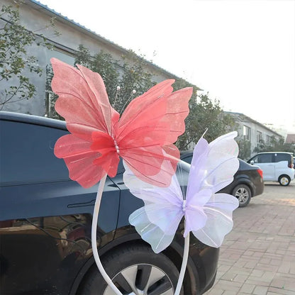 50 cm large 3D simulation butterfly, wedding festival decoration, large hanging hollow tulle fake butterfly
