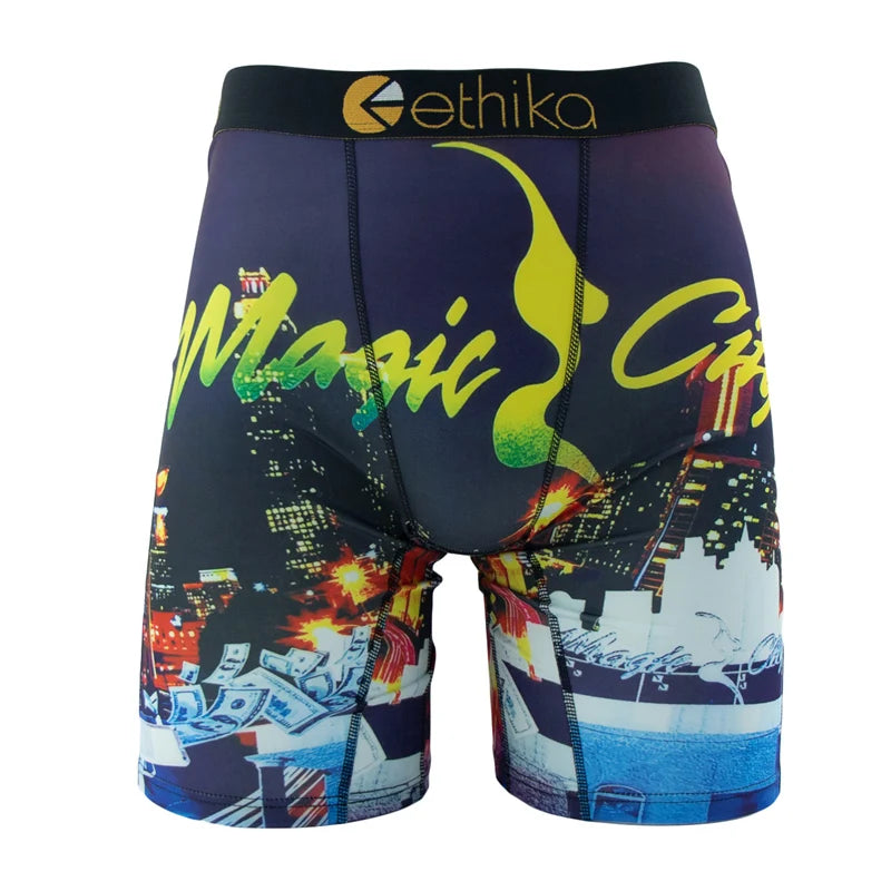 ETHIKA 1Pcs Men Underwear Sexy Boxershorts Breathable Mens Trunks Plus Size S-3XL Man Swimming Underpants Men's Panties Boxers