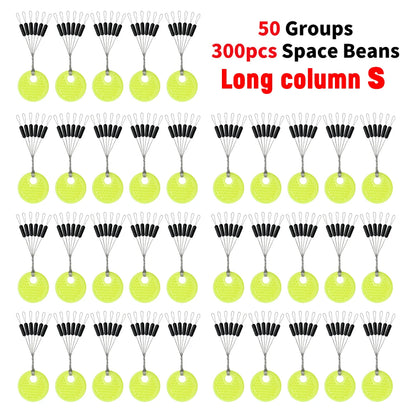 60pcs 10/20 Group Set Rubber Silicon Space Bean Sea Carp Fly Fishing Black Rubber Oval Stopper Fishing Float Fishing Bobber Part
