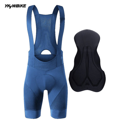 YKYWBIKE Men's Cycling Bib Shorts Road Bike Bibs Bicycle Tights Cycling MTB Bib Pants  with 6 Hours Padded Belgium Padding