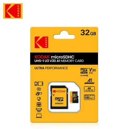 KODAK Micro SD Memory Card 64gb TF Flash 32gb Class10 SD Cards 128gb 256gb 512gb U3 V30 A1 Storage Card for Car Camera PC Phone