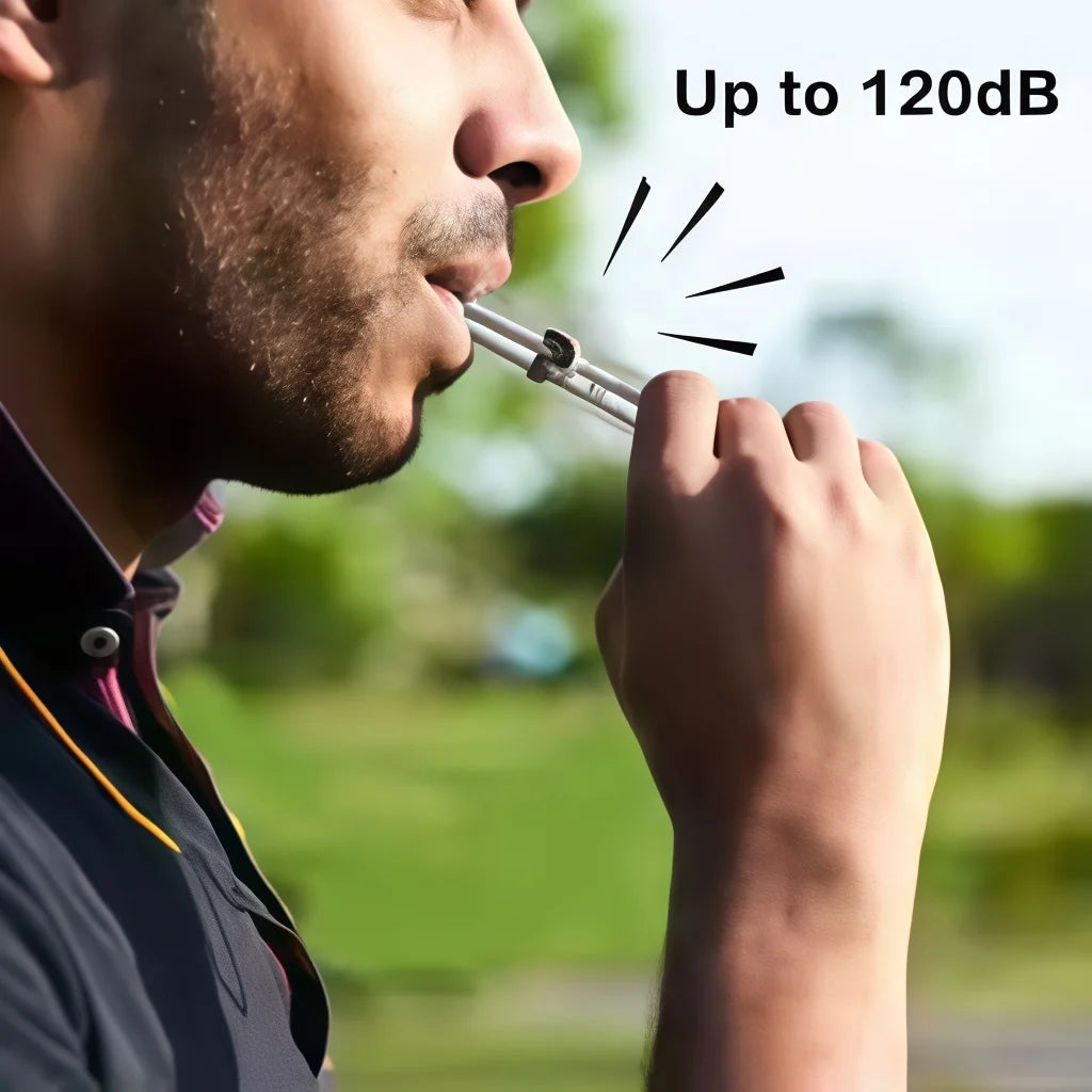 Titanium Emergency Survival Whistle with Lanyard - Ultralight Safety Whistle for Camping, Hiking & Outdoor Adventures