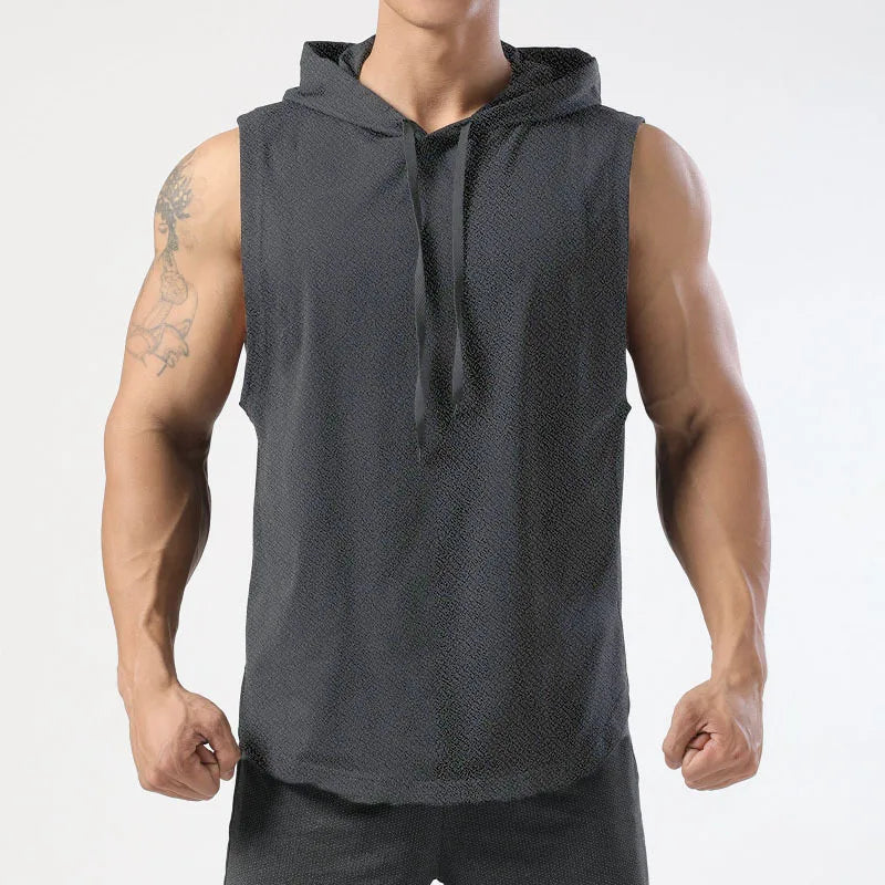 M-3XL Men's Tank Tops Vest Sleeveless Tees Hooded Male T Shirt Gym Exercise Sports Golf Shirt Korean Style Casual Solid Color