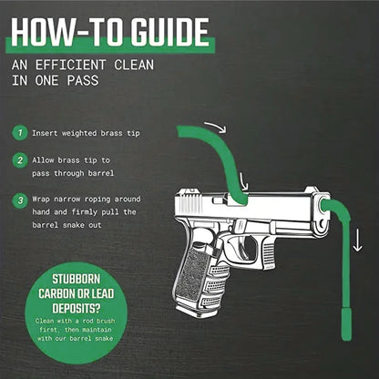 1pc Gun Bore Rope Brush Cleaner Cleaning Snakes Hunting Barrel Snake For 5.56mm/.223/.22/9mm/Cal .380/12 GA/. 30 Cal/.308 Rifle