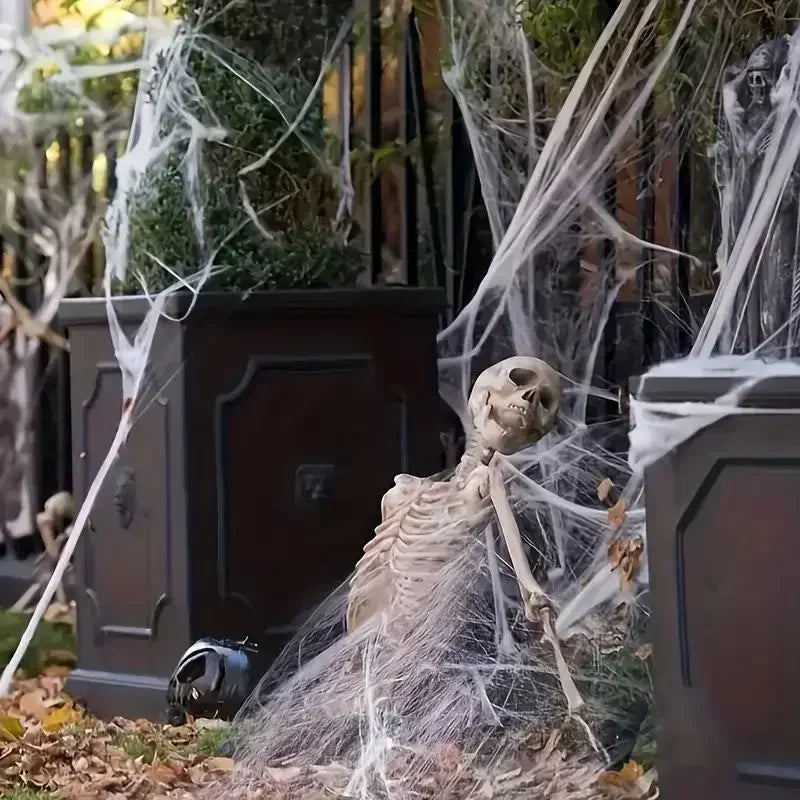 Halloween Decoration Spider Cotton Thread Spider Web Party Props Haunted House Artificial Spider Web Home Scary Party Decora