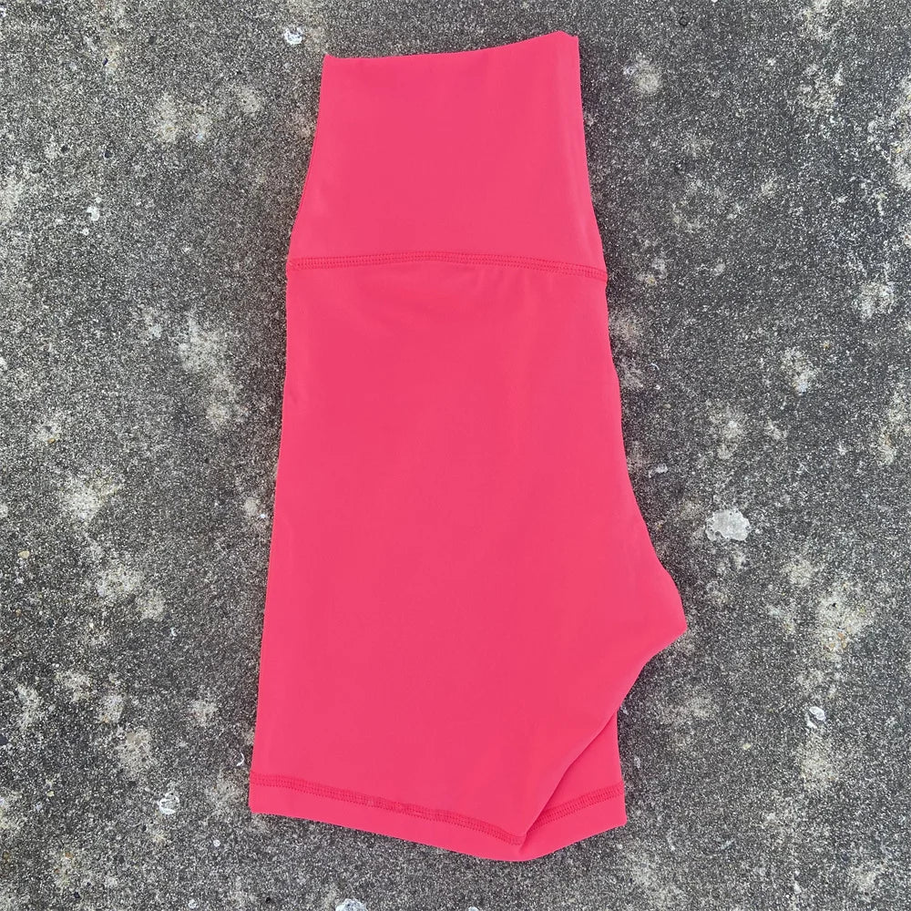 Solid Color Cycling Women Sport Yoga Short leggings Compression Support Sweat-Wickin Comprehensive Training Jog Internal Pocket