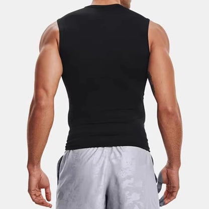 Men's Running Tank Top Summer Sleeveless Shirt Elastic Compression Tanktop Male Top Gym Fitness Singlets Training Sport Vest Men