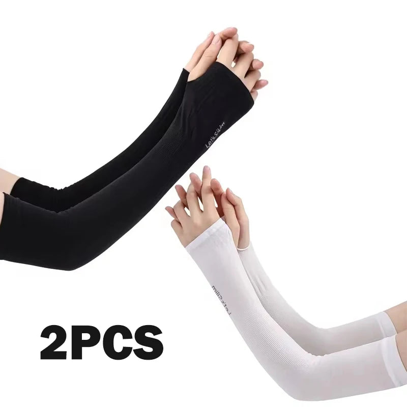 Summer Thin Cycling Ice Silk Sleeves for Men and Women Outdoor Sports Driving UV Protection Cycling Arm Covers