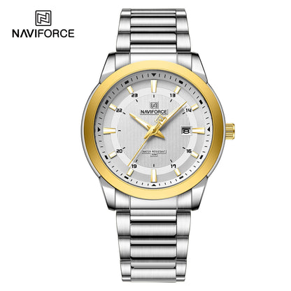 2024 Top Brand NAVIFORCE Mens Watches Stainless Steel Strap Casual Male Quartz Sports Wristwatch Luxury Waterproof Date Clock