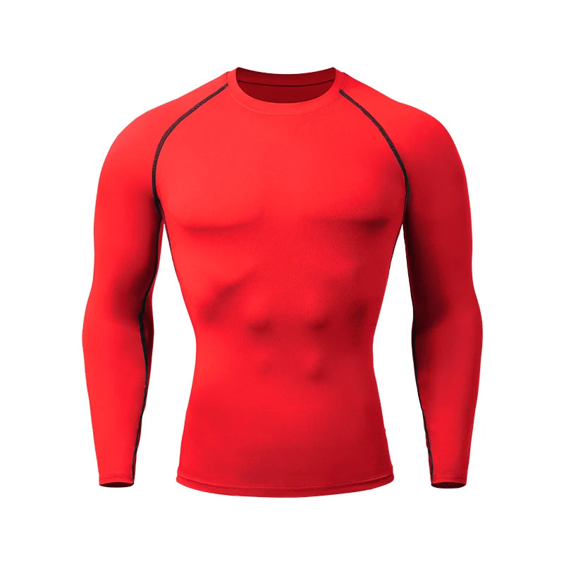 Compression Shirts Men's Rashguard Quick Dry Gym Fitness Shirts Spring Beach Surfing Athletic Sport Running Workout Tops Tees
