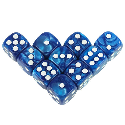 16MM Round Corner Game Dice Set 6-Sided Marble Acrylic Dices for  Tabletop Game Gambling Entertainment Party