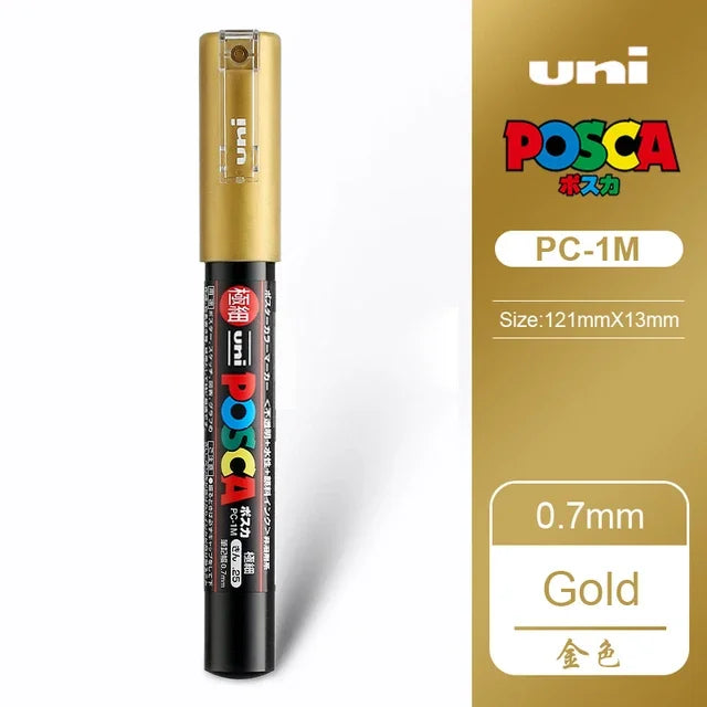 UNI POSCA Markers Set PC-1M/3M/5M Permanent Acrylic Paint Pen Quick Dry Graffiti Painting Art Supplies Japanese Stationery