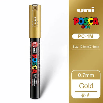 UNI POSCA Markers Set PC-1M/3M/5M Permanent Acrylic Paint Pen Quick Dry Graffiti Painting Art Supplies Japanese Stationery