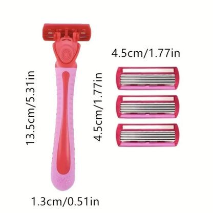 Razor for women 6-Layer blade leg hair underarm shaving knife 6-layer blades razor cross-border spot manual razor Leg shaver