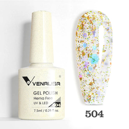 Venalisa HEMA TPO FREE Nail Gel Polish Glitter Gorgeous Full Coverage Soak Off UV LED French Nail Jelly Pink Nude Collection