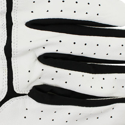 Sheepskin genuine leather Professional Golf Gloves For men white and black lycra Gloves Palm thickening Gift for golfer